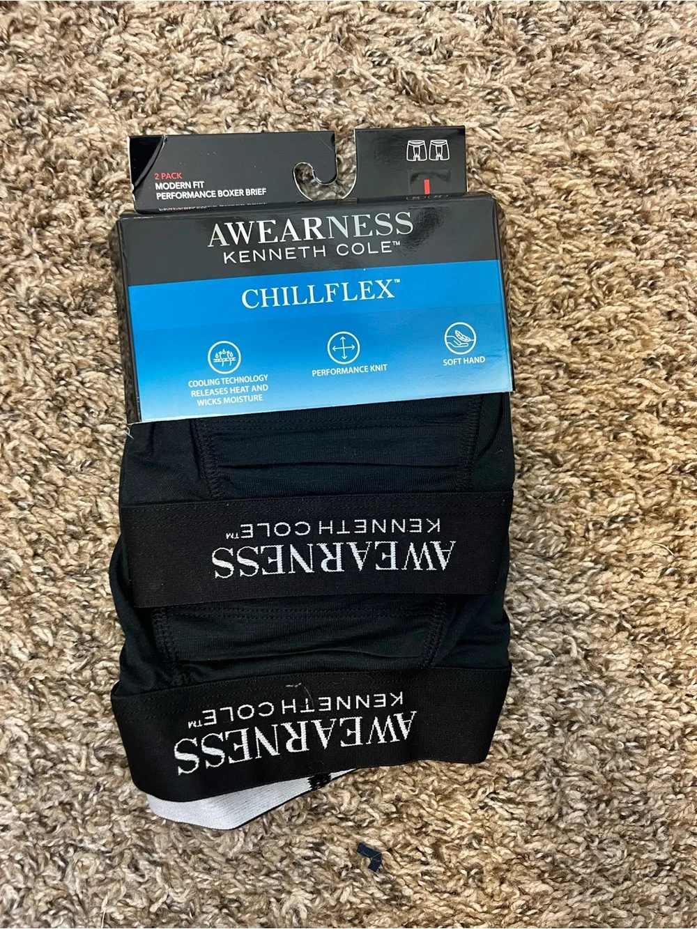 ⭐️ NWT Awearness Men's Black Boxer Briefs - 2 Pack